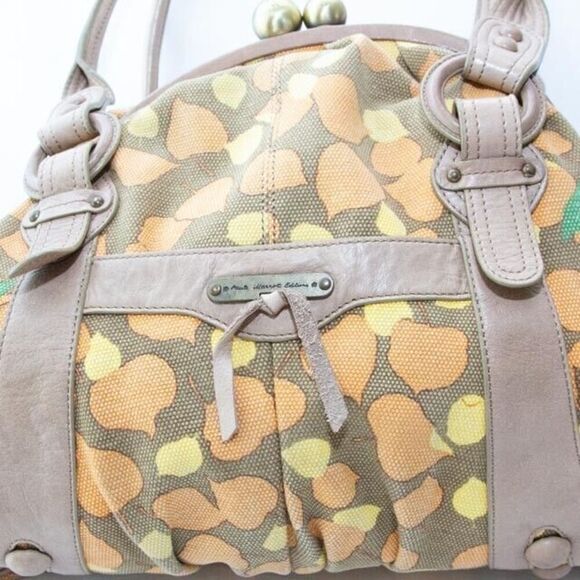 Hayden Harnett Paule Marrot Edition Kiss Lock Brown Fall Foliage Satchel Purse - Picture 5 of 9